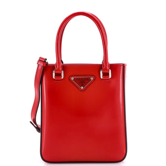 Prada Convertible Tote Brushed Leather Small