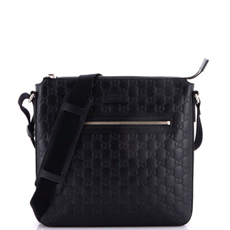 Gucci Signature Zip Messenger Bag Guccissima Leather Medium