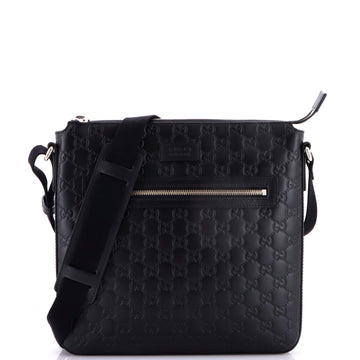 Gucci Signature Zip Messenger Bag Guccissima Leather Medium
