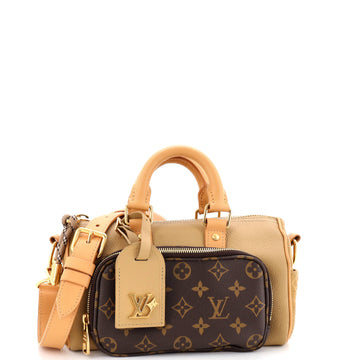 Louis Vuitton Cargo Keepall Bandouliere Bag Suede with Monogram Canvas 25