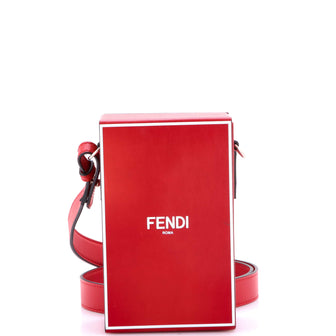 Fendi Logo Vertical Box Crossbody Bag Leather