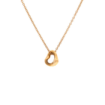 Tiffany & Co. Elsa Peretti Open Heart Pendant Necklace 18K Rose Gold 7mm