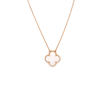 Van Cleef & Arpels Ginza Edition Magic Alhambra Pendant Necklace 18K Rose Gold and Mother of Pearl