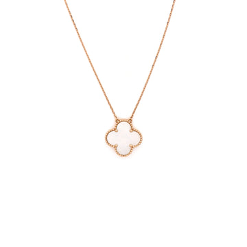 Van Cleef & Arpels Ginza Edition Magic Alhambra Pendant Necklace 18K Rose Gold and Mother of Pearl