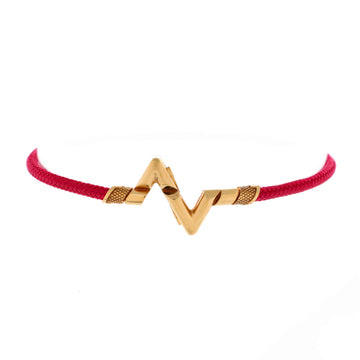 Louis Vuitton LV Volt Upside Down Bracelet 18K Yellow Gold and Cord