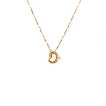 Tiffany & Co. Elsa Peretti Open Heart Pendant Necklace 18K Yellow Gold 7mm
