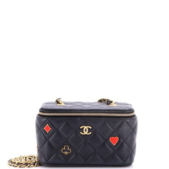 Chanel Coco Casino Vanity Case with Chain Quilted Lambskin Small