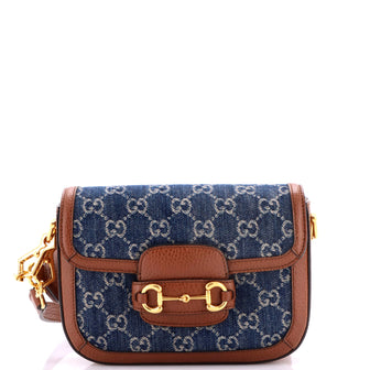 Gucci Horsebit 1955 Shoulder Bag GG Denim Mini