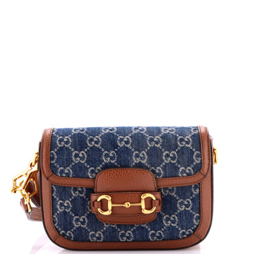Gucci Horsebit 1955 Shoulder Bag GG Denim Mini