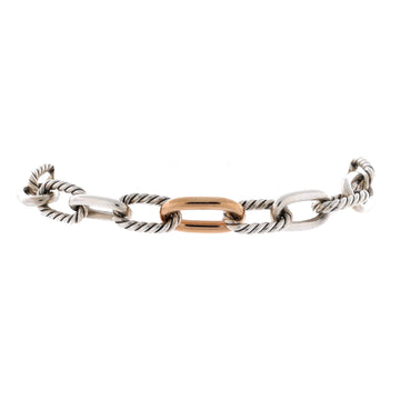David Yurman Madison Chain Link Bracelet 18K Yellow Gold and Sterling Silver 8.5mm