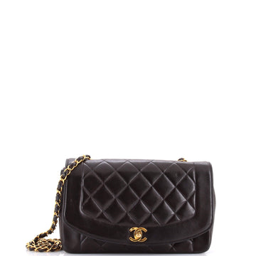 Chanel Vintage Diana Flap Bag Quilted Caviar Medium