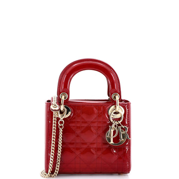 Christian Dior Lady Dior Chain Bag Cannage Quilt Patent Mini