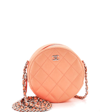 Chanel Round Clutch with Chain Quilted Caviar Mini