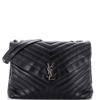 Saint Laurent Loulou Shoulder Bag Matelasse Chevron Leather Large