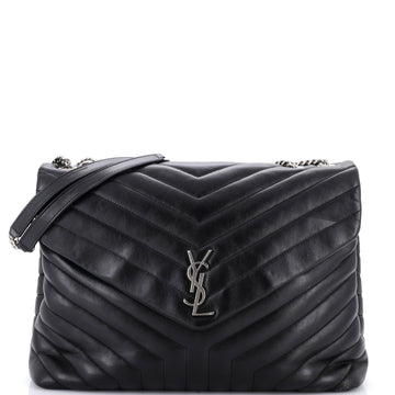 Saint Laurent Loulou Shoulder Bag Matelasse Chevron Leather Large