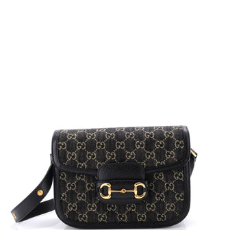 Gucci Horsebit 1955 Shoulder Bag GG Denim Small