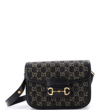 Gucci Horsebit 1955 Shoulder Bag GG Denim Small