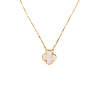 Van Cleef & Arpels Vintage Alhambra Pendant Necklace 18K Yellow Gold and Mother of Pearl