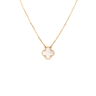 Van Cleef & Arpels Vintage Alhambra Pendant Necklace 18K Yellow Gold and Mother of Pearl
