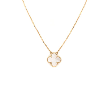 Van Cleef & Arpels Vintage Alhambra Pendant Necklace 18K Yellow Gold and Mother of Pearl