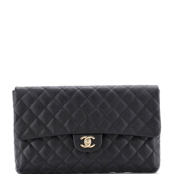 Chanel Classic Flap Clutch Quilted Caviar