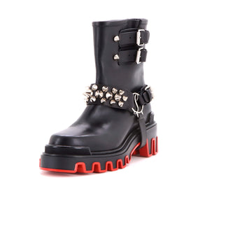 Christian Louboutin Women's Dune Spike Biker Boots Spiked Leather