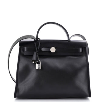 Hermes Herbag Zip Berline Vache Canvas and Leather 31