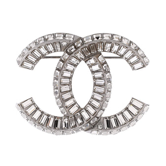 Chanel Baguette CC Brooch Metal with Crystals