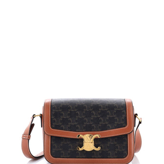 Celine Triomphe Shoulder Bag Triomphe Coated Canvas Medium