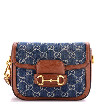 Gucci Horsebit 1955 Shoulder Bag GG Denim Mini