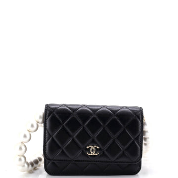 Chanel Pearl Strap CC Wallet on Chain Quilted Calfskin Mini