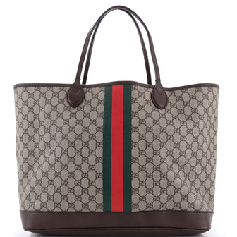 Gucci Ophidia Open Shopping Tote GG Coated Canvas Large