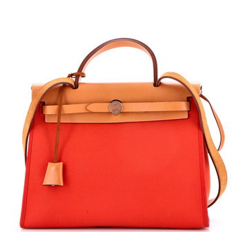 Hermes Herbag Zip Leather and Toile 31