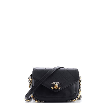Chanel Two Tone Envelope Flap Bag Quilted Calfskin Small