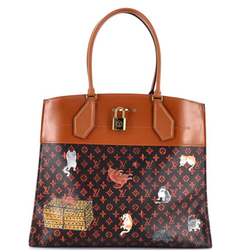 Louis Vuitton City Steamer Handbag Limited Edition Grace Coddington Catogram Canvas XXL