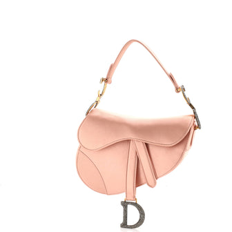 Christian Dior Saddle Handbag Satin with Crystals Mini