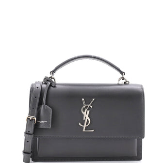 Saint Laurent Sunset Top Handle Shoulder Bag Leather Medium