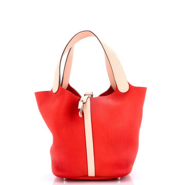 Hermes Bicolor Picotin Lock Bag Clemence with Swift PM