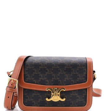 Celine Triomphe Shoulder Bag Triomphe Coated Canvas Medium