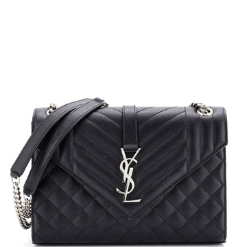 Saint Laurent Classic Monogram Envelope Satchel Mixed Matelasse Leather Medium