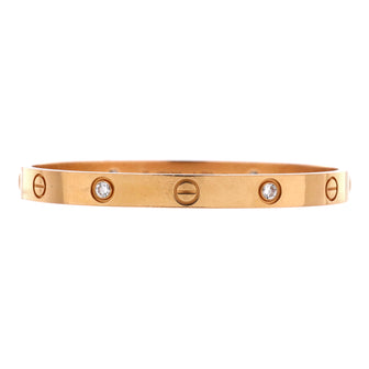 Cartier Love 4 Diamond Bracelet 18K Rose Gold with Diamonds