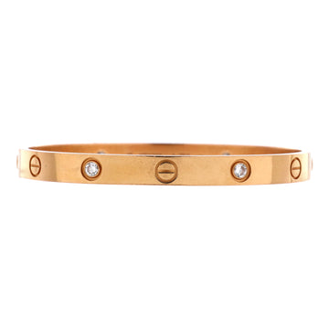 Cartier Love 4 Diamond Bracelet 18K Rose Gold with Diamonds