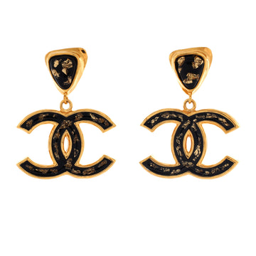 Chanel CC Drop Earrings Metal and Resin