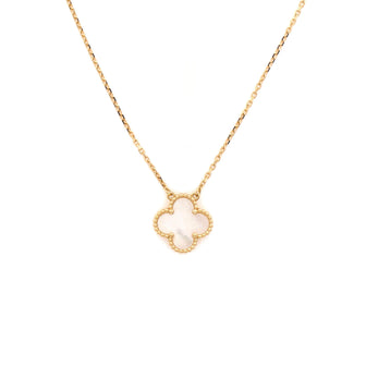 Van Cleef & Arpels Vintage Alhambra Pendant Necklace 18K Yellow Gold and Mother of Pearl