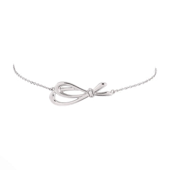 Tiffany & Co. Bow Knot Chain Bracelet 18K White Gold and Diamonds Small