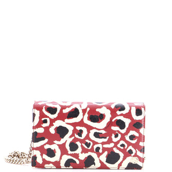 Gucci Betty Chain Wallet Printed Leather