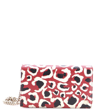 Gucci Betty Chain Wallet Printed Leather