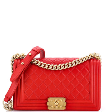 Chanel Boy Flap Bag Quilted Lambskin Old Medium