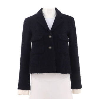 Chanel Women's Two Pocket Single Breasted Blazer Tweed