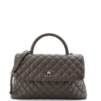 Chanel Coco Top Handle Bag Quilted Caviar Medium